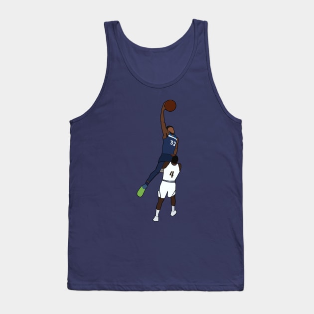 Karl Anthony Towns Dunk on Paul Millsap - Minnesota Timberwolves Tank Top by xavierjfong